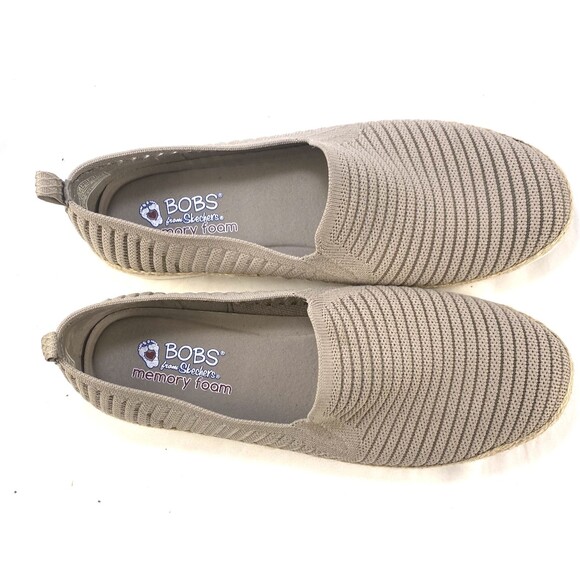 Skechers BOBS Womens Size 10 Espadrille Slip-On Comfort Taupe Memory Foam 113245 - Picture 8 of 10